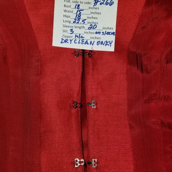 ✅#266 Preowned Georgiou Studio Red Linen Jacket 4 - Picture 7 of 9